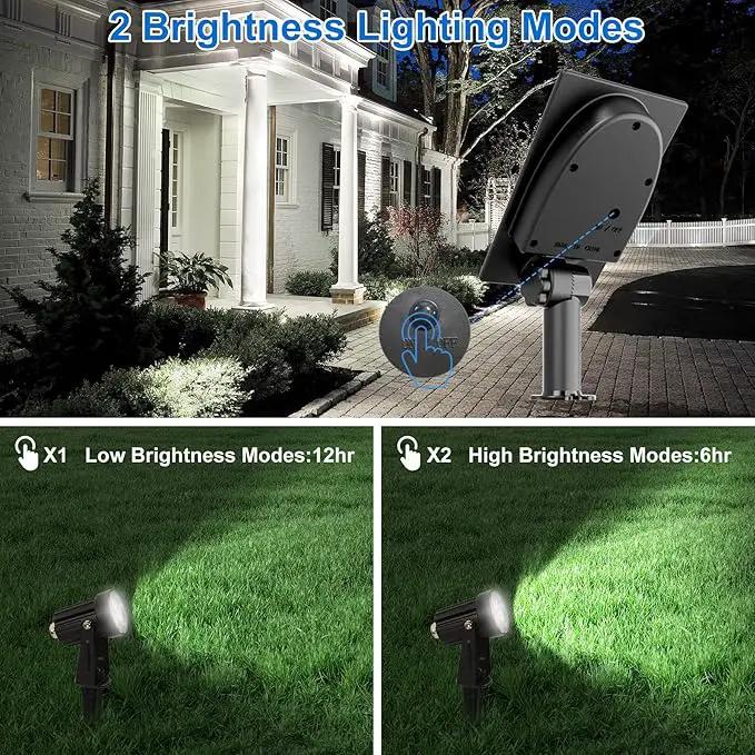 Solar Spot Lights Outdoor, Solar Landscape Spotlights IP65 Waterproof 9.8ft Cable, Auto On/Off Outdoor Wall Lights for Garden Yard Driveway Porch Walkway Pool (1-in-1 6000K Cold White 4 Pack) by GreenHaven Gardens