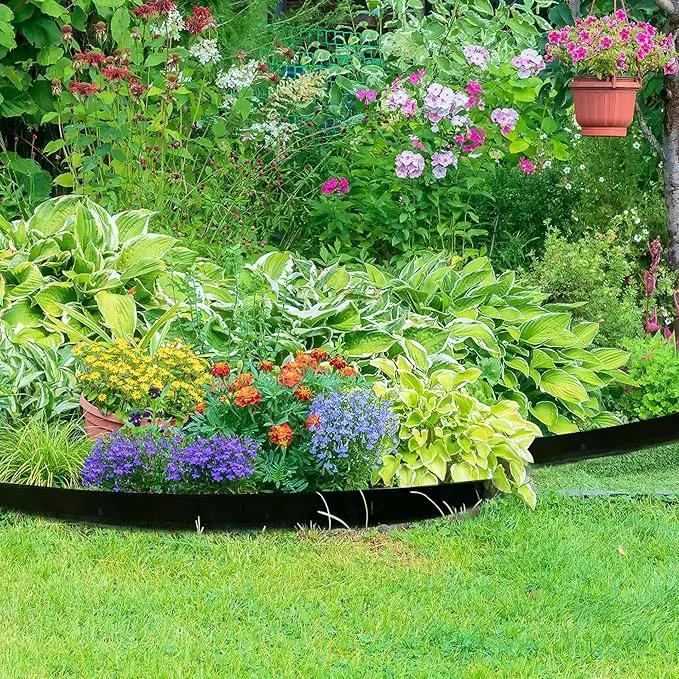 4 inch Tall Landscape Edging No Dig 33FT Garden Edging with 30 Spikes, Landscape Edging Border for Landscaping, Lawn, Flower Beds, Grass, Yard by GreenHaven Gardens
