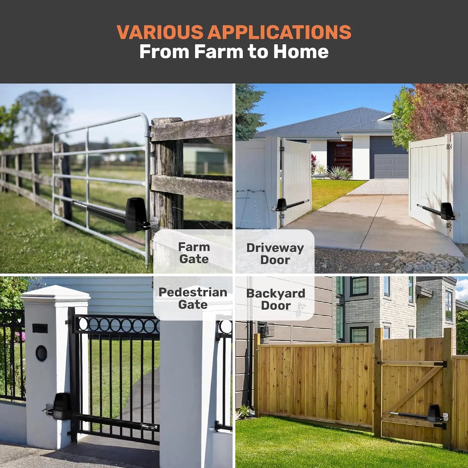 TMT Beagle Dual Automatic Gate Openers Up to 16ft and 800lb Heavy Duty Swing Gate, Gate Opener with Remote Control Kit, Electric Gate Opener for Driveway with Powerful Motor (APP Compatible) by GreenHaven Gardens
