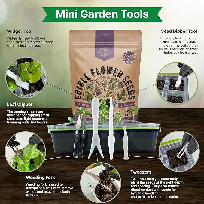 Organo Republic 25 Edible Flower Seeds Variety Pack- Indoor/Outdoor. 8000+ Non-GMO Heirloom: Anise, Hyssop, Nasturtium, Pansy, Echinacea, Lavender, Chives Seeds & More by GreenHaven Gardens