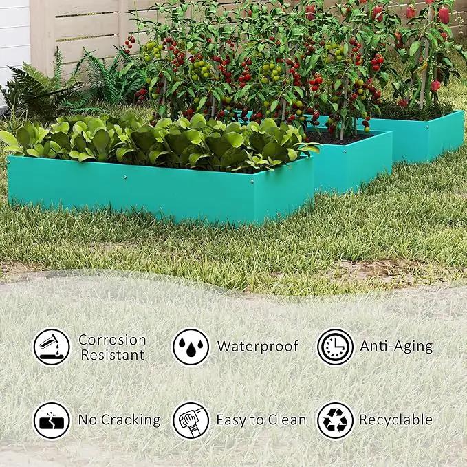HDPE Raised Garden Bed 47.24 * 24.4 * 9.65 in,Vegetable Planter Bed Outdoor,Elevated Horticulture Planter Bed,Waterproof,Rot-Resistant and Non-Cracking Above Ground Garden Bed(Aruba Blue) by GreenHaven Gardens