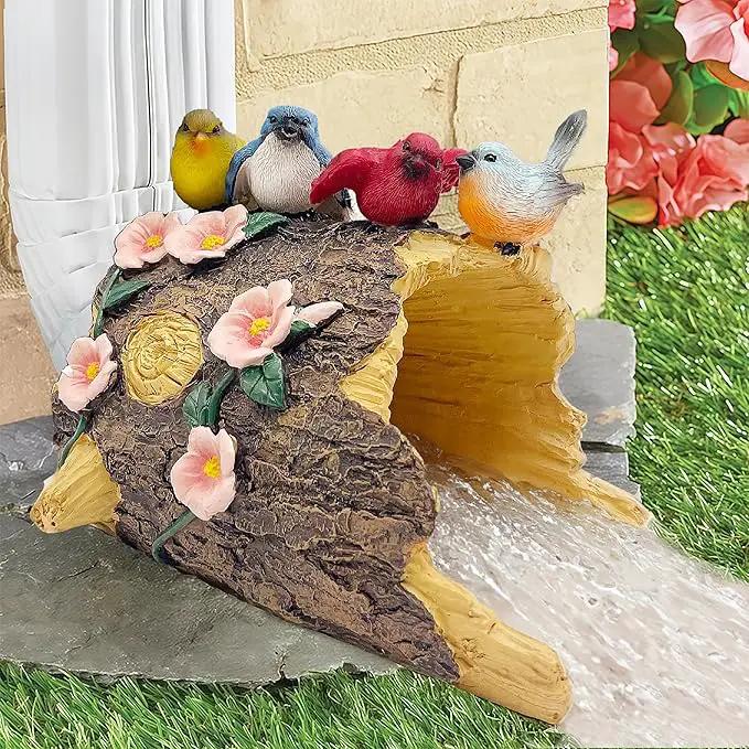 Bird Gutter Downspout Statue, Splash Block, Eco-Friendly Resin Decorative Gutter Extension Downspout, 3x4 Inch Gutter Extender Diverter, Rain Gutter Guard & Noise Dampener, Ideal Outdoor Gift by GreenHaven Gardens