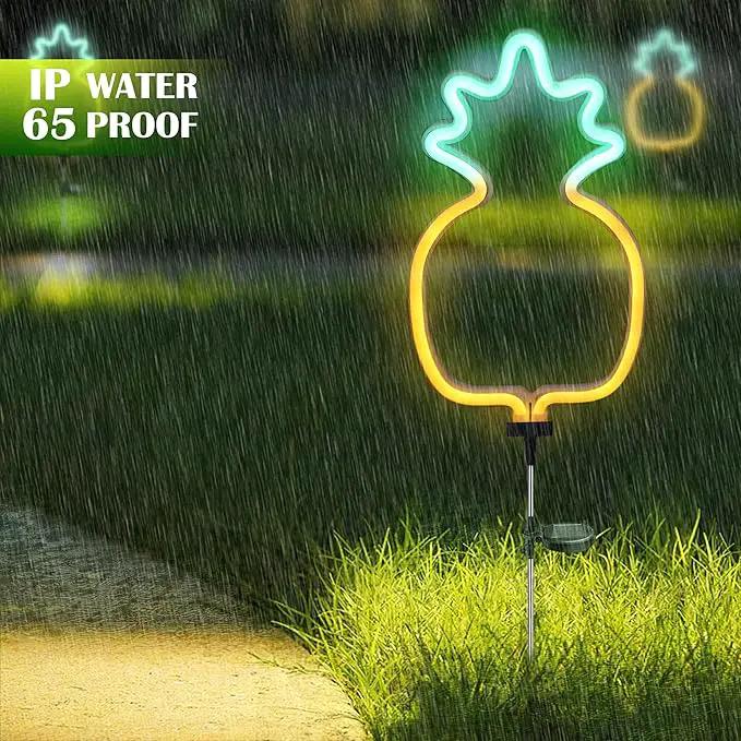 SunKite Pineapple Solar Garden Lights Solar Decorative Stake Lights Outdoor Waterproof Solar Neon Lights for Garden,Yard, Lawn, Pathway, Patio,Backyard Decor(2 Pack) by GreenHaven Gardens