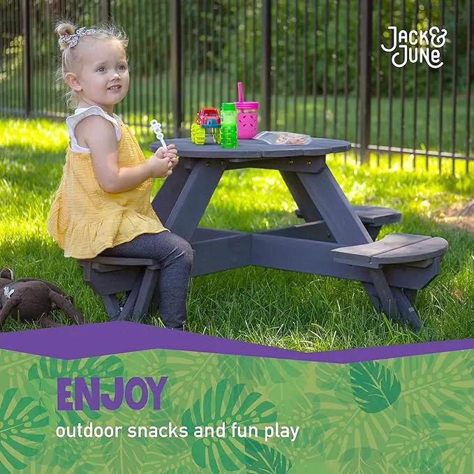 Jack & June Circular Cedar Picnic Table – 100% Cedar Wood – Weather Resistant – Perfect for Outdoor Dining and Entertaining by GreenHaven Gardens
