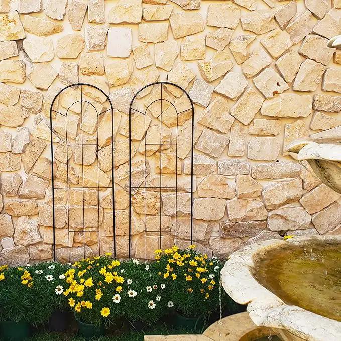 2 Pack Black Garden Trellis for Climbing Plants 59" H x 15.9" W Iron Plant Support Climbing Vines and Flowers Stands Vegetables Patio Metal Lattices Garden Addition Outdoor by GreenHaven Gardens