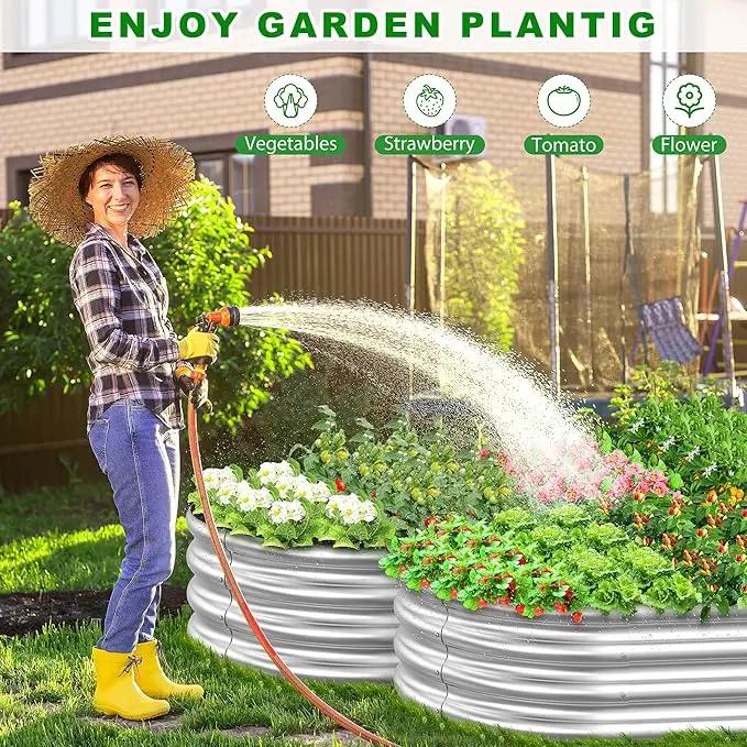 2 Pcs 7 x 3 x 1 FT Galvanized Steel Raised Garden Bed, Large Galvanized Steel Outdoor planter box for for Easy to DIY and clean - Raised Garden Beds outdoor for backyards, terraces and balconies by GreenHaven Gardens