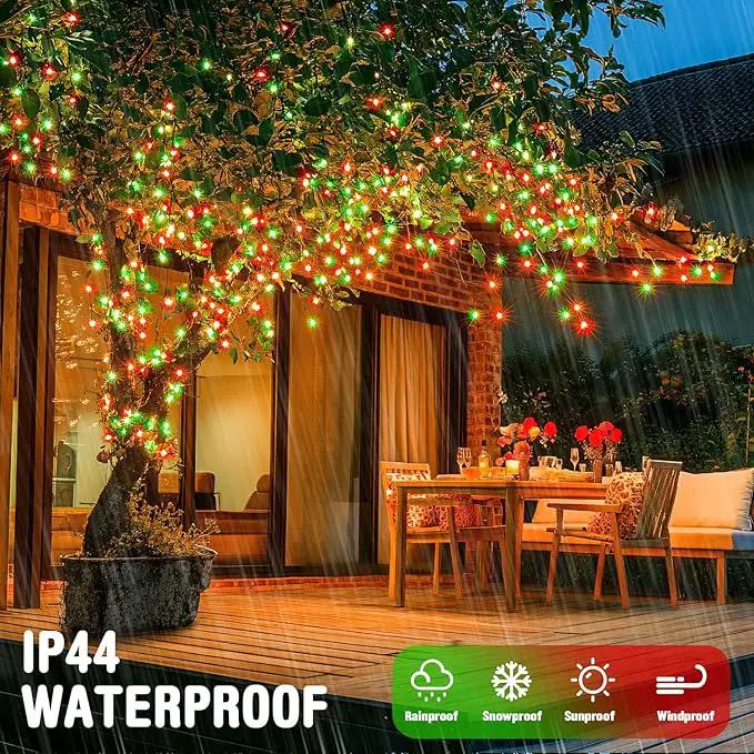 JMEXSUSS Connectable Red and Green Christmas Lights, 8 Modes 100 LED Twinkle String Lights Indoor, Clear Wire Plug-in String Lights Outdoor Waterproof by GreenHaven Gardens