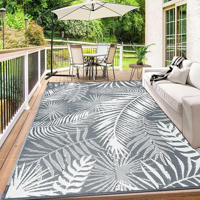 HiiARug Outdoor Plastic Straw Rug - 6x9Ft Waterproof Reversible Patio Mat for Deck, Beach, RV, Camper, Backyard by GreenHaven Gardens