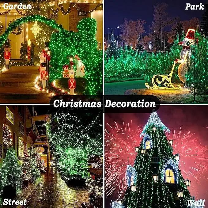 KNONEW 600ft 1500 LED String Lights Outdoor Christmas Lights 8 Modes & Timer Fairy Light Plug in Waterproof LED String Lights for Xmas Yard Tree Wedding Party Holiday Decorations (Green) by GreenHaven Gardens