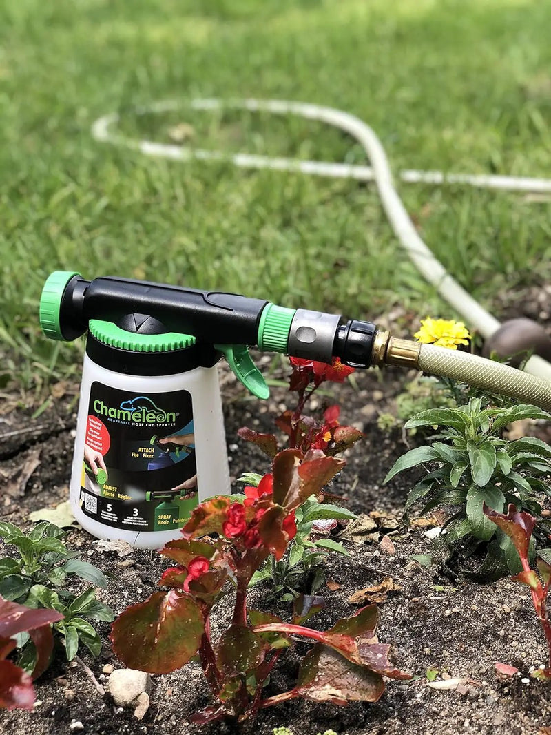RL Flo-Master Chameleon Hose End Sprayer for use with Fertilizers, Weed Killers, Fungicides and Insect Killers, 32 ounce Refillable Bottle Included by GreenHaven Gardens