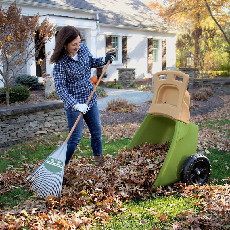 Simplay3 Easy Haul Wheelbarrow with Garden Tool Storage Tray, Durable Heavy-Duty Plastic Wheelbarrow with Large Easy Turn Wheels - Green, Made in USA… by GreenHaven Gardens