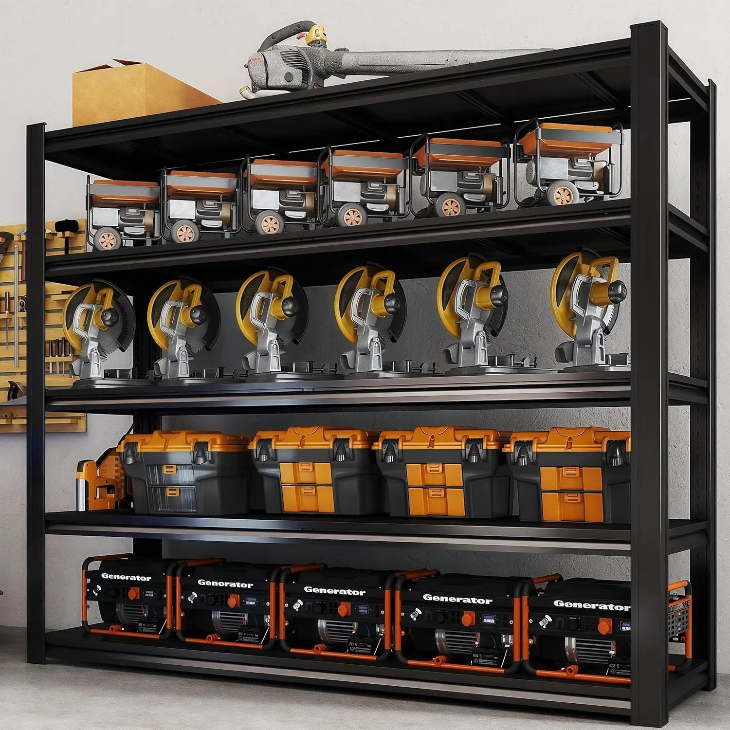 84“H Garage Shelving Heavy Duty Storage Shelves 3500 LBS Adjustable Metal Shelving Uints and Storage for Garage,Warehouse,School,Commercial,Business, 62 "W x 24 "D x 84 "H by GreenHaven Gardens