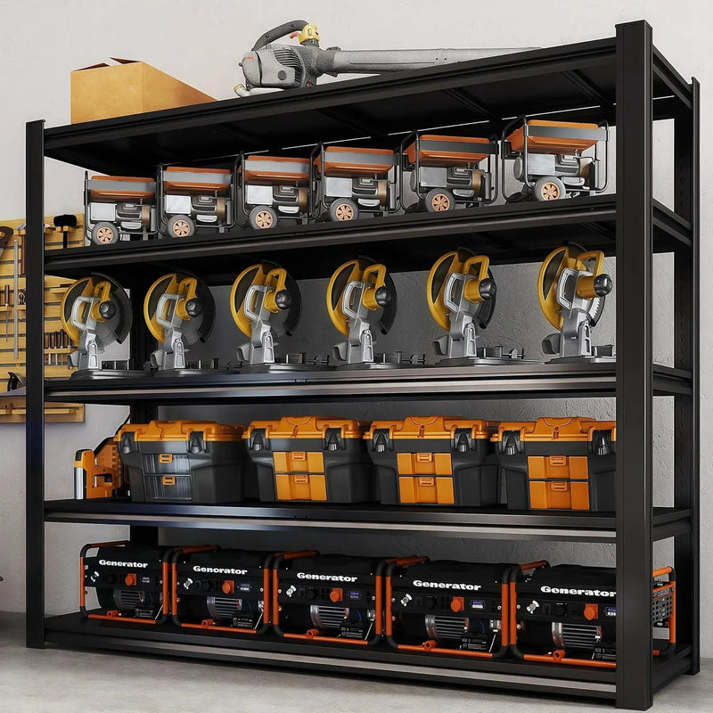 84“H Garage Shelving Heavy Duty Storage Shelves 3500 LBS Adjustable Metal Shelving Uints and Storage for Garage,Warehouse,School,Commercial,Business, 62 "W x 24 "D x 84 "H by GreenHaven Gardens