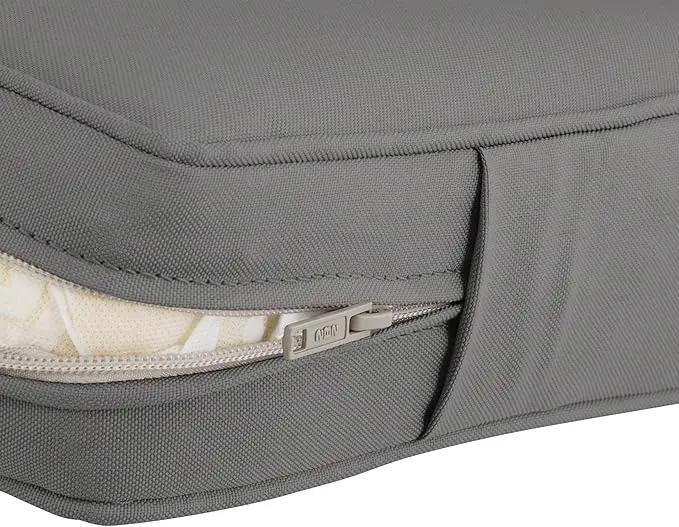 Classic Accessories Montlake Water-Resistant 25 x 22 x 4 Inch Patio Lounge Back Cushion, Light Charcoal Grey, Outdoor Loveseat Cushions by GreenHaven Gardens