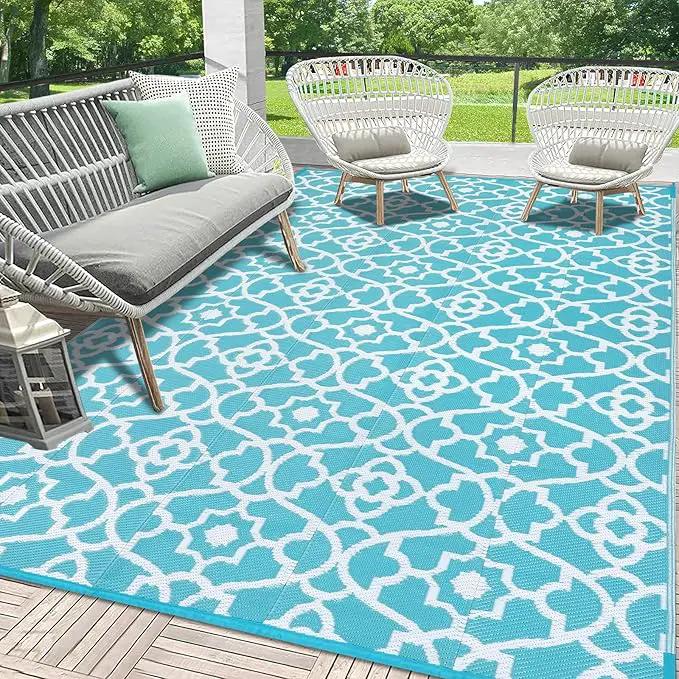 HEBE Outdoor Rug Waterproof 6x9, Plastic Straw Rug Camping Rug, Reversible Outdoor Patio Rugs RV Mat Clearance, Indoor Outside Floor Carpet for Porch,Deck,Camper,Balcony,Backyard by GreenHaven Gardens
