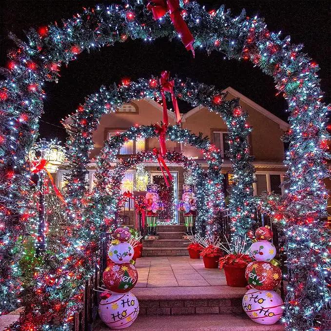 300 LED Christmas Lights Outdoor - 99ft Extra Long Christmas String Lights 8 Modes Plug in Waterproof Fairy Lights with Timer Memory for Indoor Outside Bedroom Home Party Decoration, Red&White by GreenHaven Gardens