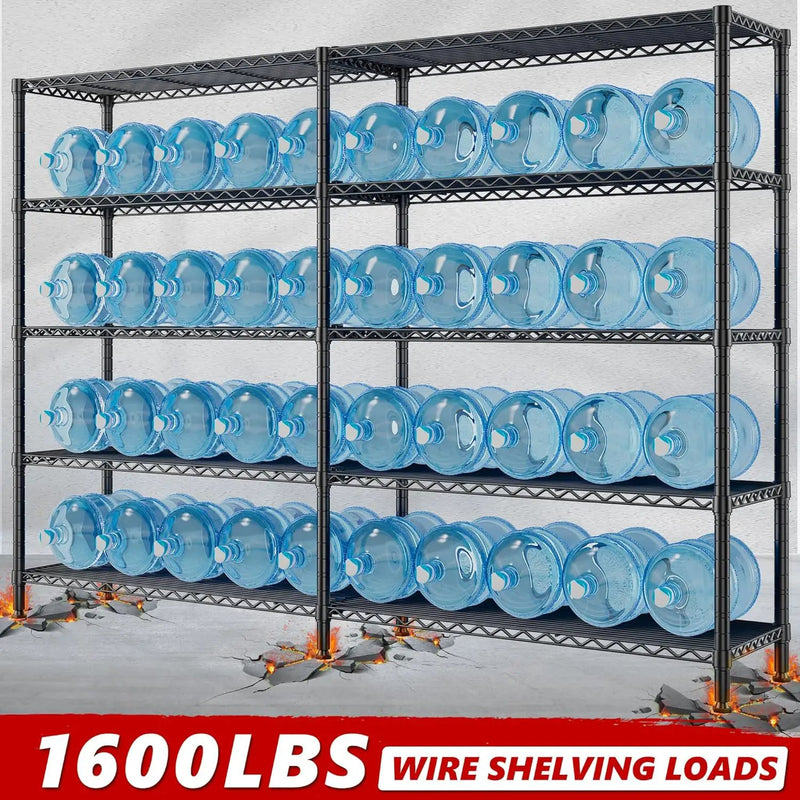 REIBII 70"W Storage Shelves Load 1600LBS, Metal Shelving 5-tier Wire Shelving Unit Metal Shelves for Storage Adjustable Garage Shelving for Pantry Kitchen Garage Commercial school 70"W*15.8"D*72.4"H by GreenHaven Gardens
