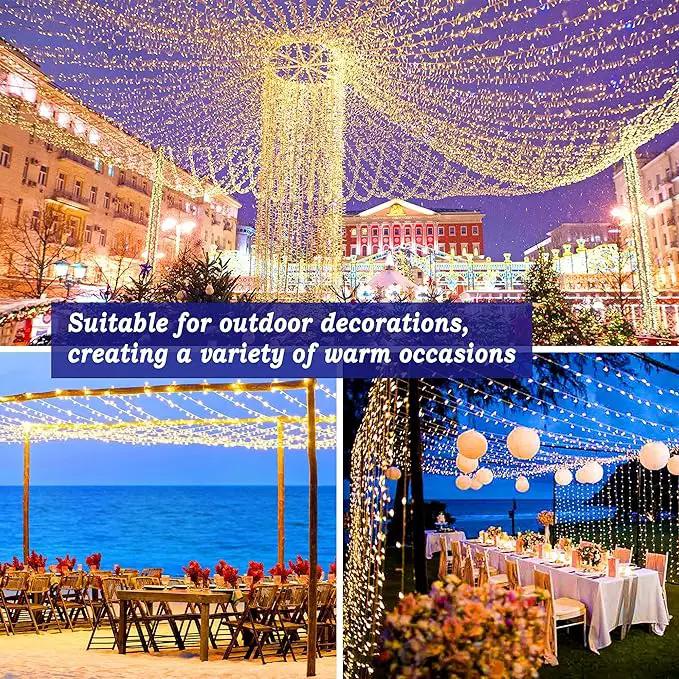 KNONEW 403FT 1000 LED Christmas Lights Outdoor String Lights 8 Modes & Timer Fairy Light Plug in Waterproof LED String Lights for Xmas Yard Tree Wedding Party Holiday Decorations (Warm White) by GreenHaven Gardens