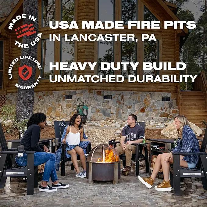 Breeo Smokeless Fire Pit (X Series 24, Corten Steel) | 27.5 inch Smokeless Firepit for Outside | 62 Pounds | Ideal for Families Compatible with Wide Range of Breeo Accessories by GreenHaven Gardens