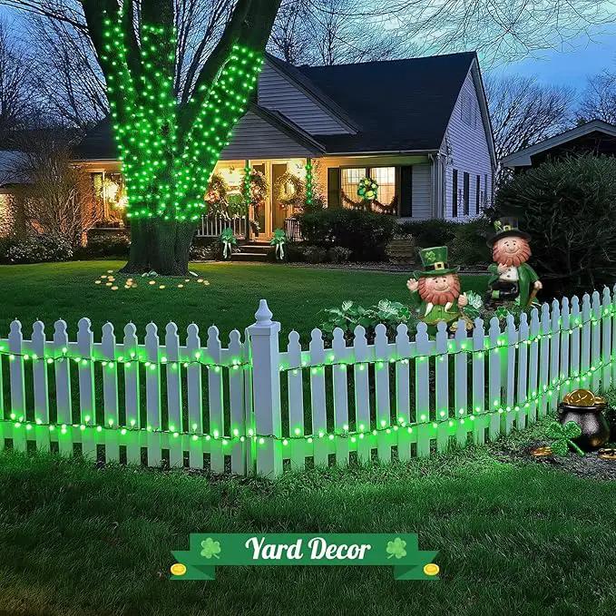JMEXSUSS 2 Pack Green Solar Lights Outdoor, Total 400 LED 151FT Solar String Lights Outdoor Waterproof, 8 Modes Green Light for St Patrick's Day Patio Yard Tree Decorations by GreenHaven Gardens
