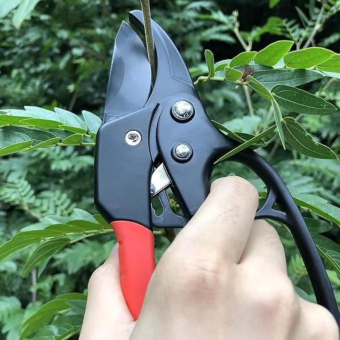 gonicc 8" Professional Ratchet Anvil Pruning Shears (GPPS-1011), Ratcheting Mechanism, Anvil groove design, Reinforced Design Handle, Garden Shears Clippers, Anvil Pruner, Hand Tools Scissors Loppers by GreenHaven Gardens