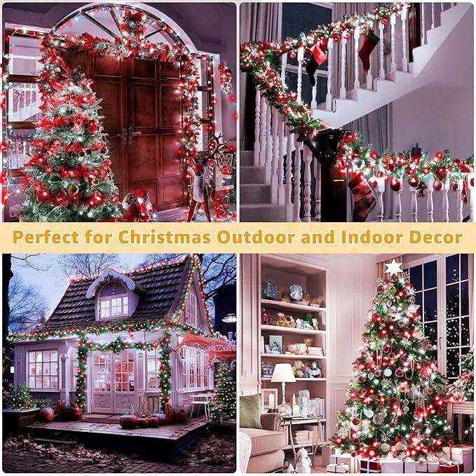 Ollny Christmas Lights Outdoor 800LED 262FT, Red and White Plug in Fairy Lights with Remote, 8 Modes Waterproof Timers Dimmable LED String Lights for Indoor House Outside Bedroom Patio Balcony by GreenHaven Gardens