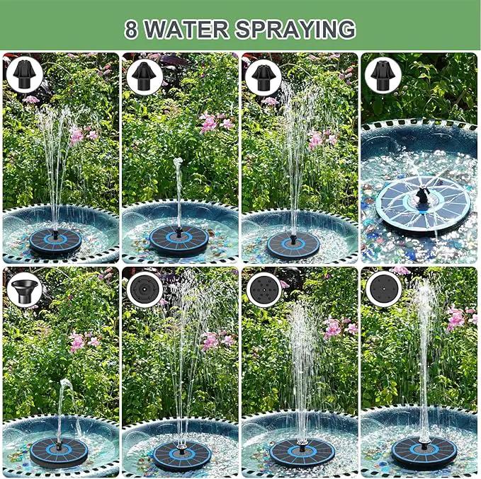 Solar Fountain Upgraded High Efficiency Glass Solar Panel, Solar Bird Bath Fountains with Flower No Battery,Solar Water Pump Fountain for Bird Bath Garden Small Ponds Outdoor Décor(Blue) by GreenHaven Gardens