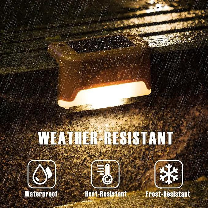 GIGALUMI Led Solar Deck Lights, 16 Pack Waterproof for Outdoor Stairs, Step, Fence, Railing, Yard and Patio (Warm White) by GreenHaven Gardens