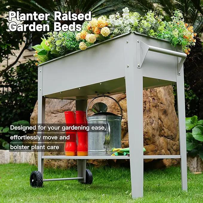 𝐑𝐚𝐢𝐬𝐞𝐝 𝐆𝐚𝐫𝐝𝐞𝐧 𝐁𝐞𝐝 𝐎𝐮𝐭𝐝𝐨𝐨𝐫 Elevate Herb Garden Planter Box Outdoor Raised Planter Box with Legs On Wheels for Vegetables Flower Tomato Patio Backyard by GreenHaven Gardens