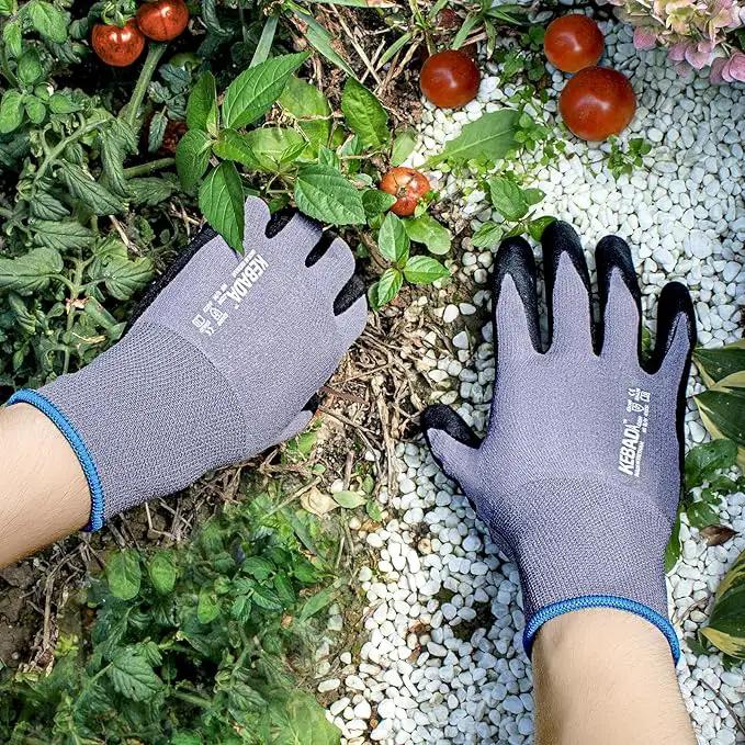 Kebada Work Gloves for Men and Women, Foam Nitrile Coated Safety Gloves with Grip, Ideal for Warehouse Package Handling, Gardening, Mechanic and Construction, XL by GreenHaven Gardens
