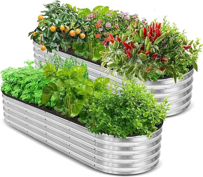 Utopia Home 2 Pack Galvanized Raised Garden Bed, 6ft x 2ft Lightweight Planter Boxes Outdoor with Easy Assembly, Large Garden Bed for Vegetables, Fruits, Flower - Silver by GreenHaven Gardens