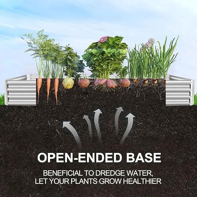 Land Guard 12×4×1ft Galvanized Raised Garden Bed Kit for Vegetables, Galvanized Super Large Metal Planter Raised Garden Boxes Outdoor(359 Gallon Capacity)… by GreenHaven Gardens