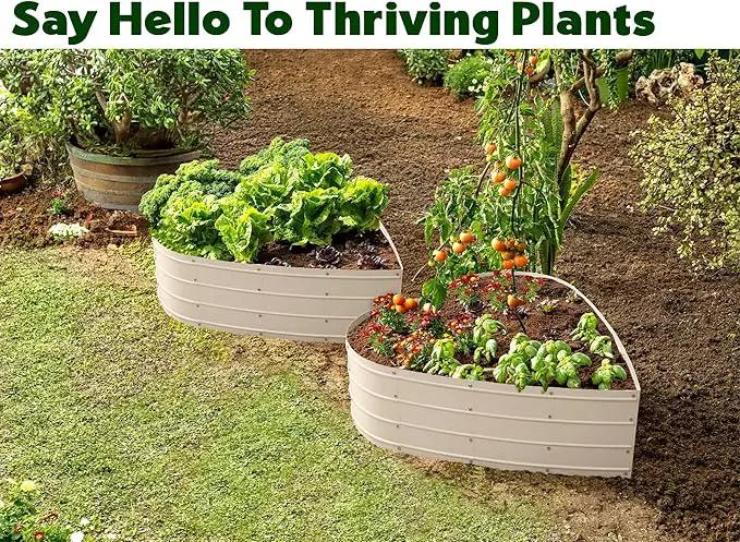 Galvanized Raised Garden Beds Outdoor // Planter Raised Beds for Gardening, Vegetables, Flowers // Large Metal Garden Box (White) // Tool-Free Assembly by GreenHaven Gardens