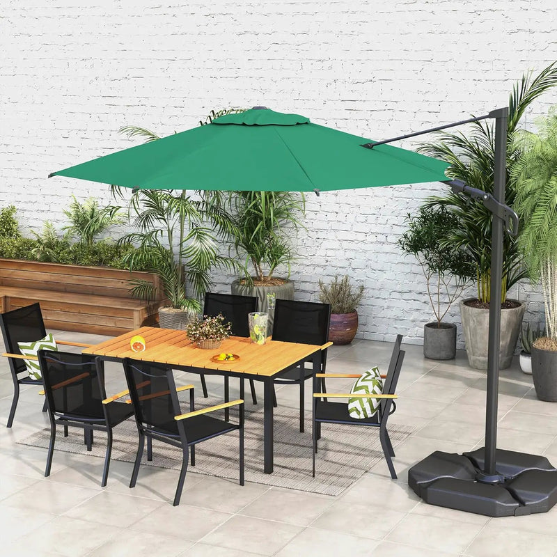 Abba Patio 10FT Vienna Offset Patio Umbrella Outdoor Cantilever Umbrella with 360° Rotation Design and Easy Tilt Adjustment UV 50+ Protection 8 Ribs for Backyard Garden Deck Pool Patio, Dark Green by GreenHaven Gardens