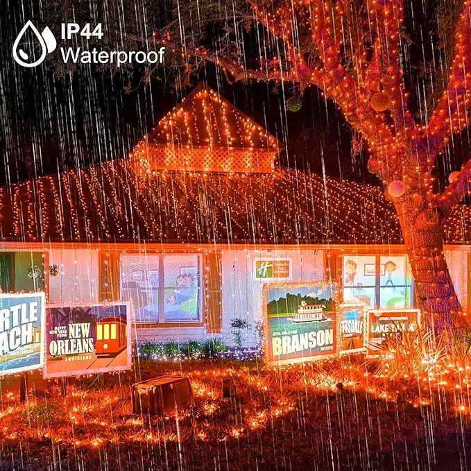 weillsnow 164FT 500 LED Orange Halloween Lights, 8 Modes Waterproof Plug in String Lights for Halloween Indoor Outdoor Yard Party Wedding Garden Home Decorations (Orange) by GreenHaven Gardens
