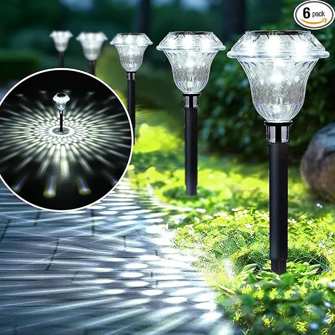 SOLPEX Solar Pathway Lights Garden Decor for Yard, Garden Lights Solar Powered Waterproof Landscape Lighting, Solar Outdoor Lights Porch Decor for Path Walkway Driveway (6 Pack Cold White) by GreenHaven Gardens