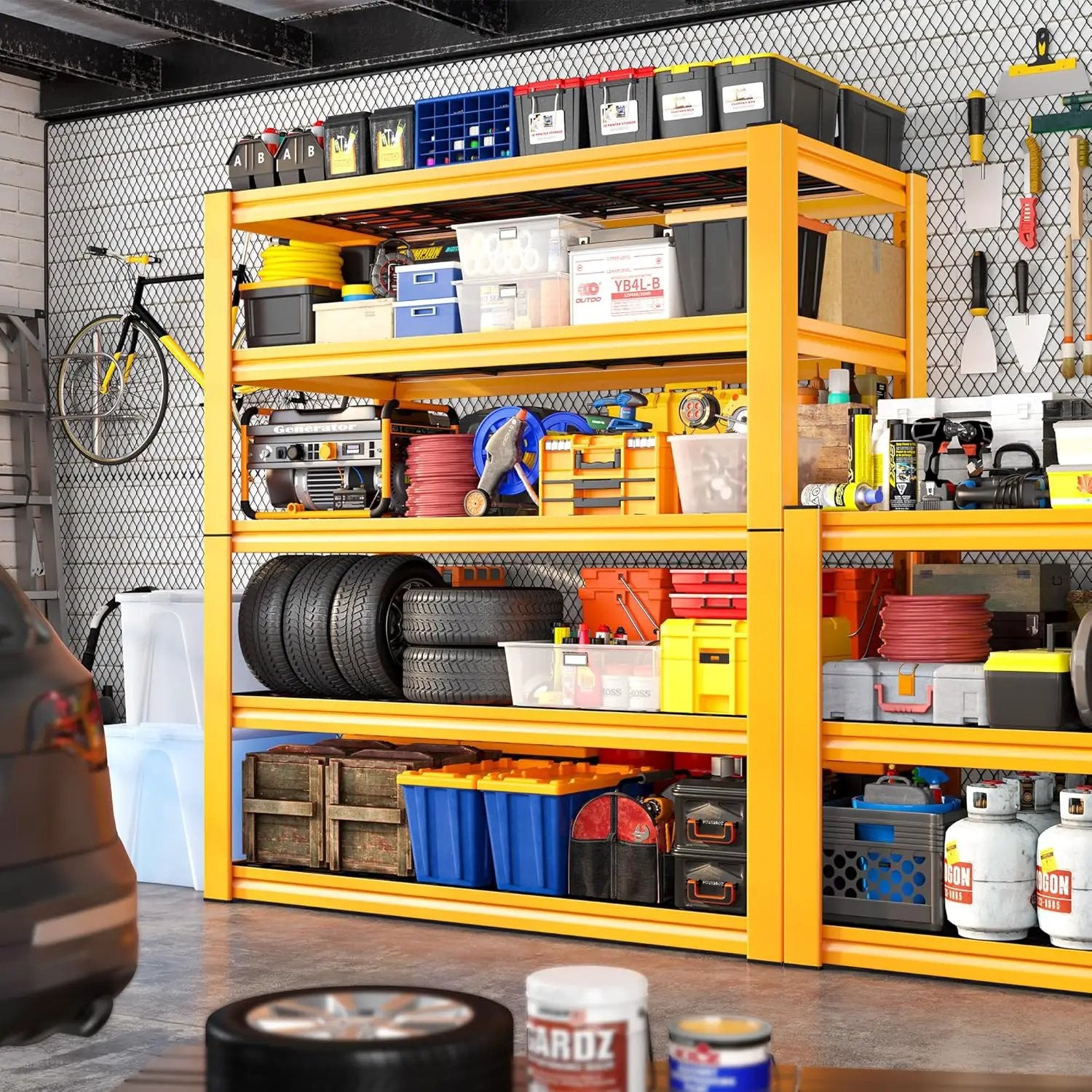REIBII Garage Shelving Load 3000LBS, 5-Tier Storage Shelves, Adjustable Heavy Duty Metal Shelving Unit for Pantry, Basement, Warehouse, 72" H x 36" W x 16" D, 2PC by GreenHaven Gardens