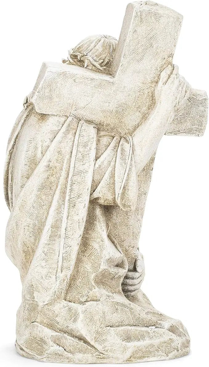 Joseph's Studio by Roman, Jesus Holding a Cross Garden Statue, Religious Outdoor Decor by GreenHaven Gardens