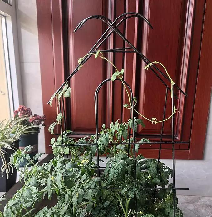 ARIFARO 32'' Metal Garden Trellis for Climbing Plants, Indoor/Outdoor Sturdy Plant Trellis for Potted Plants,House Plants, Climbing Vines, Pack of 4, Black by GreenHaven Gardens