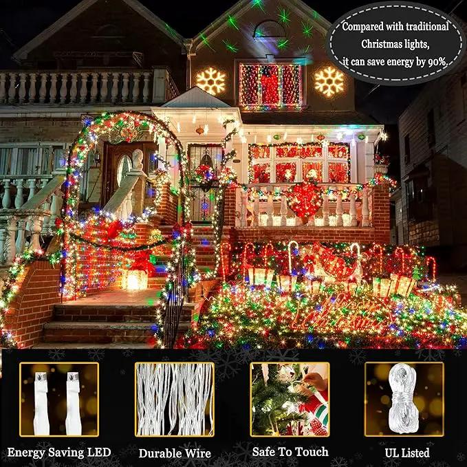 KNONEW Outdoor Christmas Lights 300 LED 99ft String Lights 8 Modes & Time Memory Fairy Light Plug in Waterproof LED String Lights for Xmas Yard Tree Wedding(Multicolor) by GreenHaven Gardens