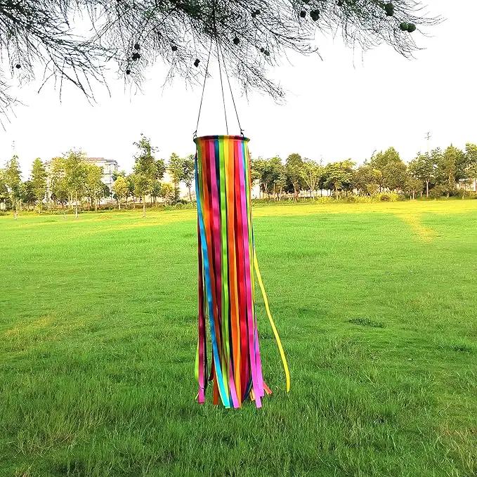 Satin Ribbon Windsock Streamer, Outdoor Decorations for Your Patio, Garden, Yard, Dock and Camper, 49-Inch, WS49-XZH by GreenHaven Gardens
