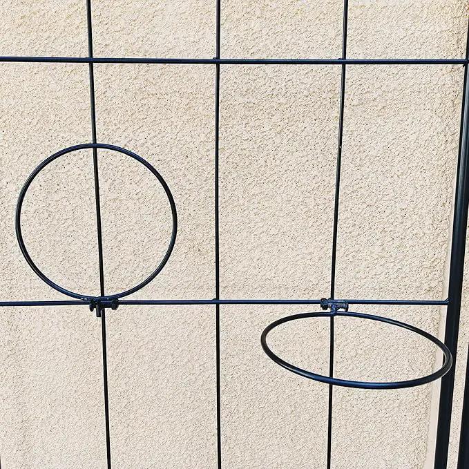 Metal Garden Trellis Rustproof Trellis for Climbing Plants Outdoor Flower Support (Black-4 Pack, 78.7"x19.7") by GreenHaven Gardens