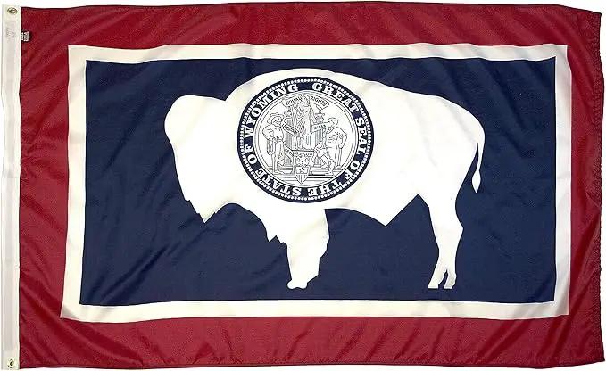 FlagSource Wyoming Nylon State Flag, Made in USA, 4x6' by GreenHaven Gardens