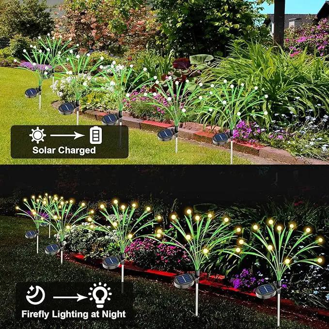 ZGWJ Solar Firefly Lights 2 Pack 20 LED, New Upgraded Solar Swaying Light with Leaves, Waterproof Solar Outdoor Lights for Garden Patio Pathway Outdoor Decor Halloween Christmas Decoration Warm White by GreenHaven Gardens