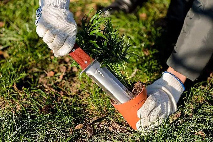 Hori Hori Knife - Landscaping, Digging, Weeding, Cutting, Planting Gardening Tool With Leather Sheath, Stainless Steel Blade and Sharpening Stone by GreenHaven Gardens