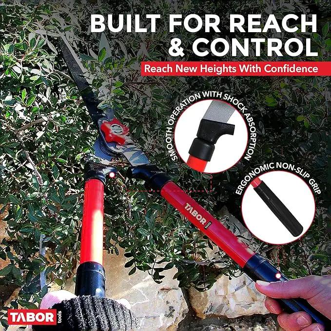 TABOR TOOLS B620A Hedge Shears with Wavy Blade for Trimming Borders, Boxwood, and Bushes, Manual Hedge Clippers with Comfort Grip Handles. by GreenHaven Gardens