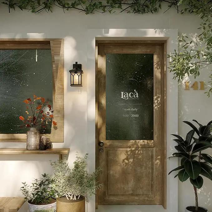 Inlight 11 4/5" High Black Finish and Seeded Glass Outdoor Wall Lantern (Set of 2), Bulb Not Included, IN-0603-1-BK by GreenHaven Gardens