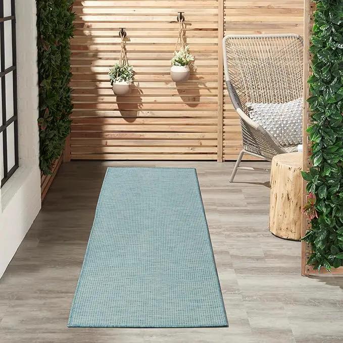 Nourison Positano Aqua 2' x 6' Area Rug Easy Clean, Non Shedding, Bed Room, Living Room, Dining Room, Kitchen (6' Runner) by GreenHaven Gardens