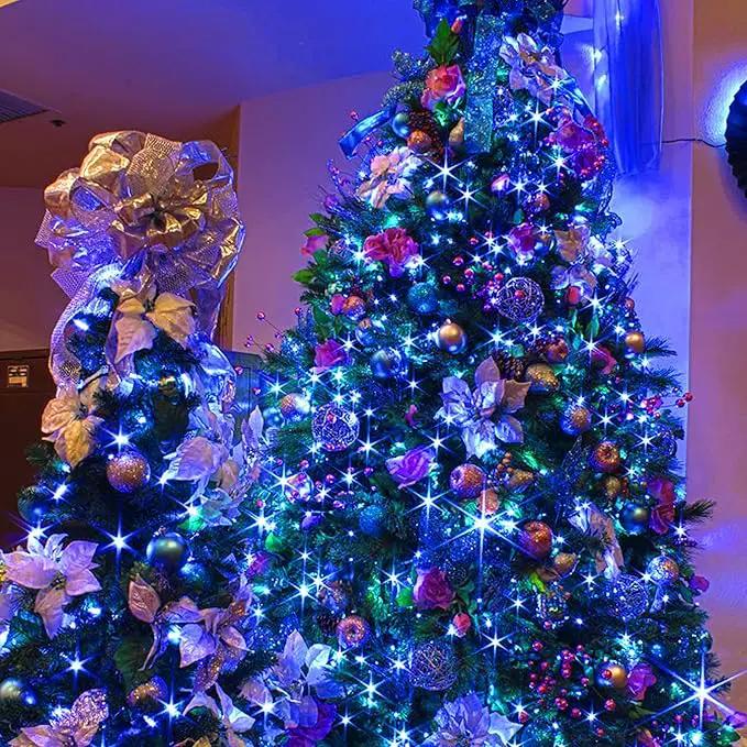 Blue Christmas Lights, 2 Pack Total 40 FT 200 Count Incandescent Christmas Mini Tree String Lights, Waterproof Christmas Decorations for Outdoor Indoor Xmas Patio Home Party Garden Yard Decor by GreenHaven Gardens