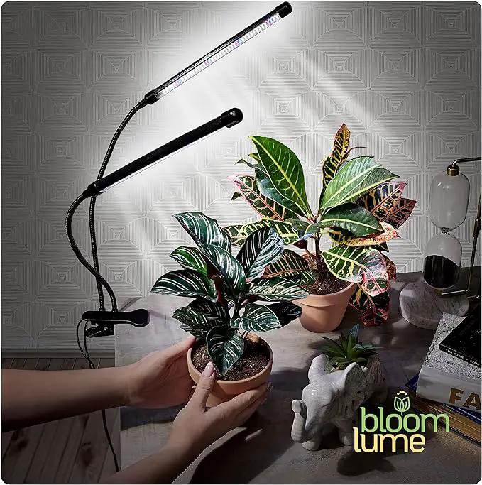 Bloom Lume LED Grow Lights for Indoor Plants Full Spectrum - Features Multi-Mode Color Spectrums, Dimmable, Auto Timer, Clip on Goosneck Plant Lamp by GreenHaven Gardens